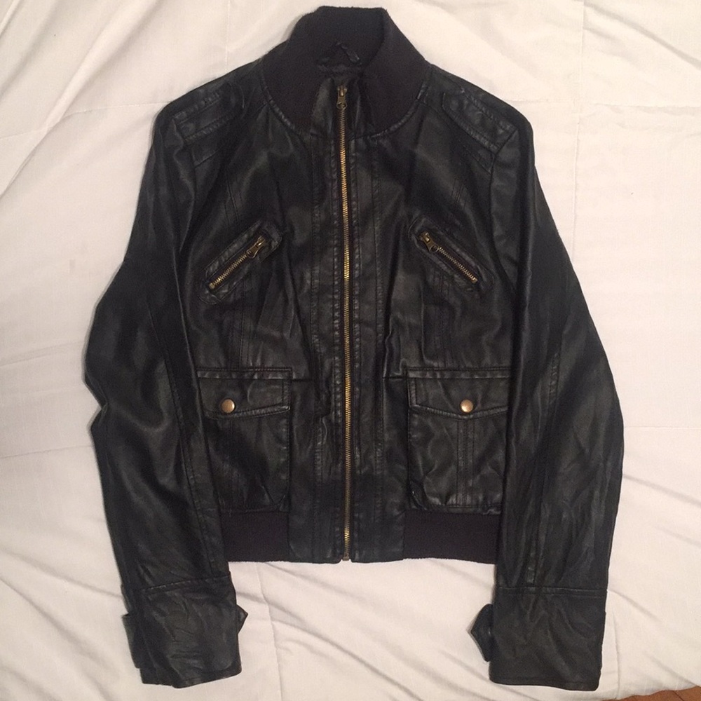Black leather jacket